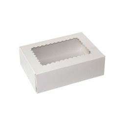 8 x 5.75 x 2.5 WHITE WINDOWED BAKERY BOXES