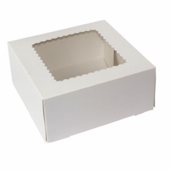 9 x 9 x 4 WHITE WINDOWED BAKERY BOXES