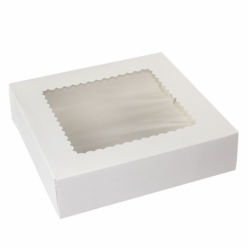 10 x 10 x 2.5 WHITE WINDOWED BAKERY BOXES