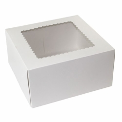 10 x 10 x 5 WHITE WINDOWED BAKERY BOXES