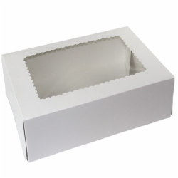 12 x 12 x 5 WHITE WINDOWED BAKERY BOXES