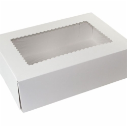 14 x 10 x 4 WHITE WINDOWED BAKERY BOXES