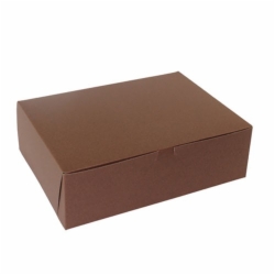 14 x 10 x 4 (1/4 SHEET) CHOCOLATE ONE-PIECE BAKERY/CUPCAKE BOXES