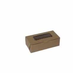 8 x 4 x 2.5 NATURAL KRAFT WINDOWED CUPCAKE BOXES
