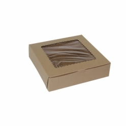 10 x 10 x 2.5 NATURAL KRAFT WINDOWED CUPCAKE BOXES