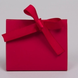 4.5 x 2 x 3.75 MATTE RED RIBBON TIED PURSE BOXES