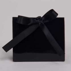 4.5 x 2 x 3.75 GLOSS BLACK RIBBON TIED PURSE BOXES