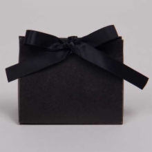 4.5 x 2 x 3.75 BLACK KRAFT RIBBON TIED PURSE BOXES