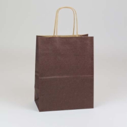 8 x 4.75 x 10.5 CHOCOLATE MATTE SHADOWSTRIPE PAPER BAGS