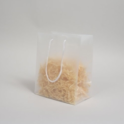 8 x 5 x 10 CLEAR FROSTED ROPE HANDLED EUROTOTE PLASTIC BAGS