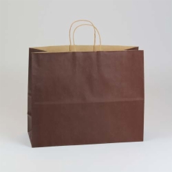 16 x 6 x 13 CHOCOLATE MATTE SHADOWSTRIPE PAPER BAGS