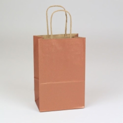 5.5 x 3.25 x 8.37 COPPER METALLIC PAPER SHOPPING BAGS