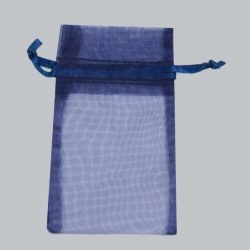 5.5 x 9 NAVY BLUE SHEER ORGANZA POUCHES
