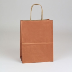8 x 4.75 x 10.5 COPPER METALLIC PAPER SHOPPING BAGS ***LIMITED AVAILABILITY***