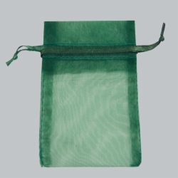 5.5 x 9 HUNTER GREEN SHEER ORGANZA POUCHES